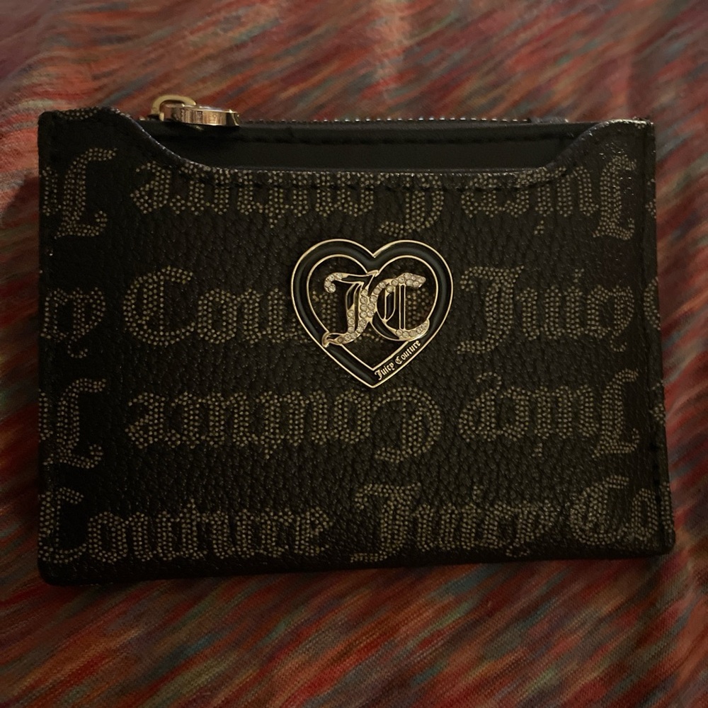 Juicy Couture Black and Gold Logo Wallet